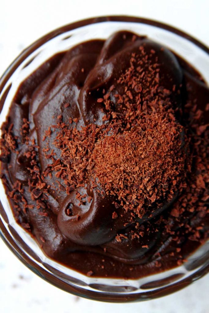 Musse de chocolate vegano com abóbora