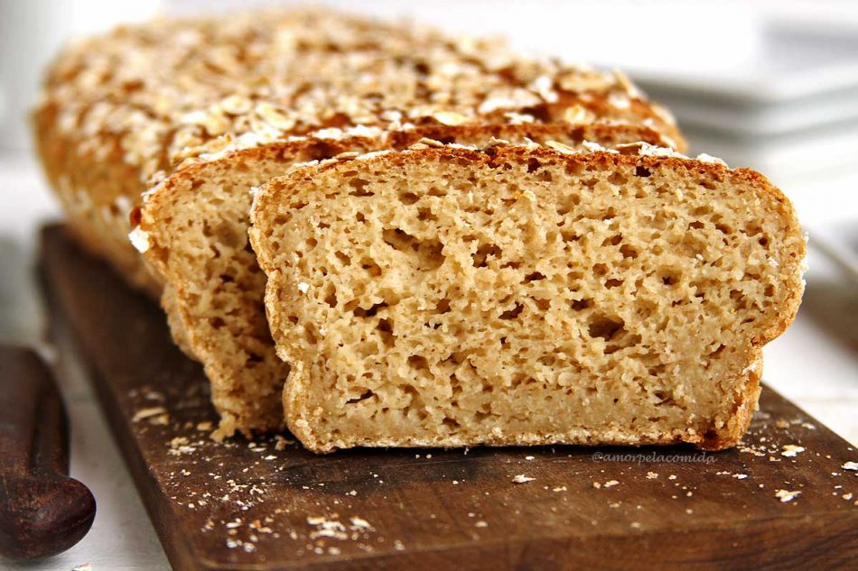 Receita fácil de pão caseiro de aveia sem farinha de trigo sem ovo e sem leite Receitas