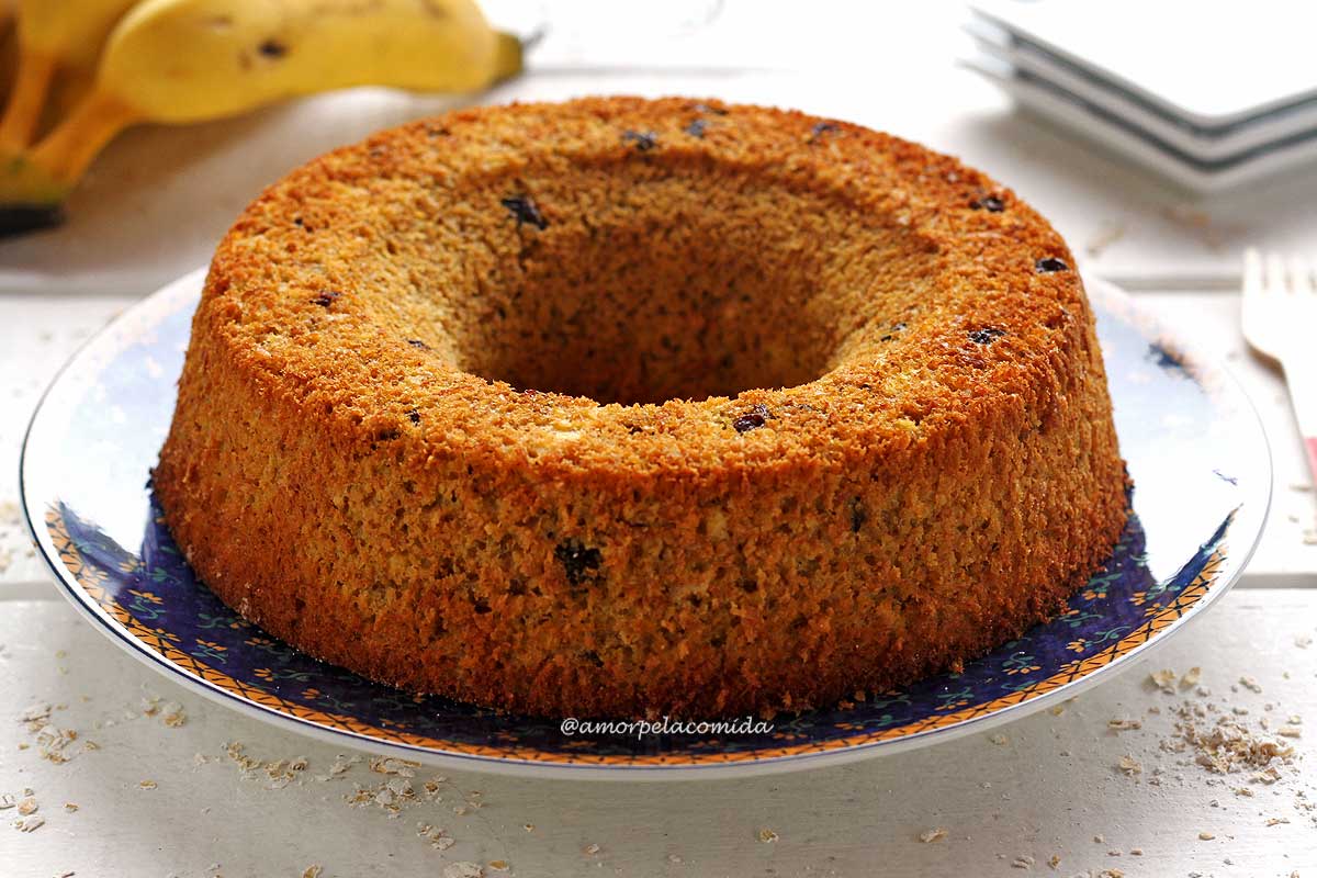 Bolo de Banana com Farelo de Aveia Sem Glúten