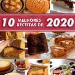 Montagem com várias fotos de bolos, biscoito, sobremesas e pizza