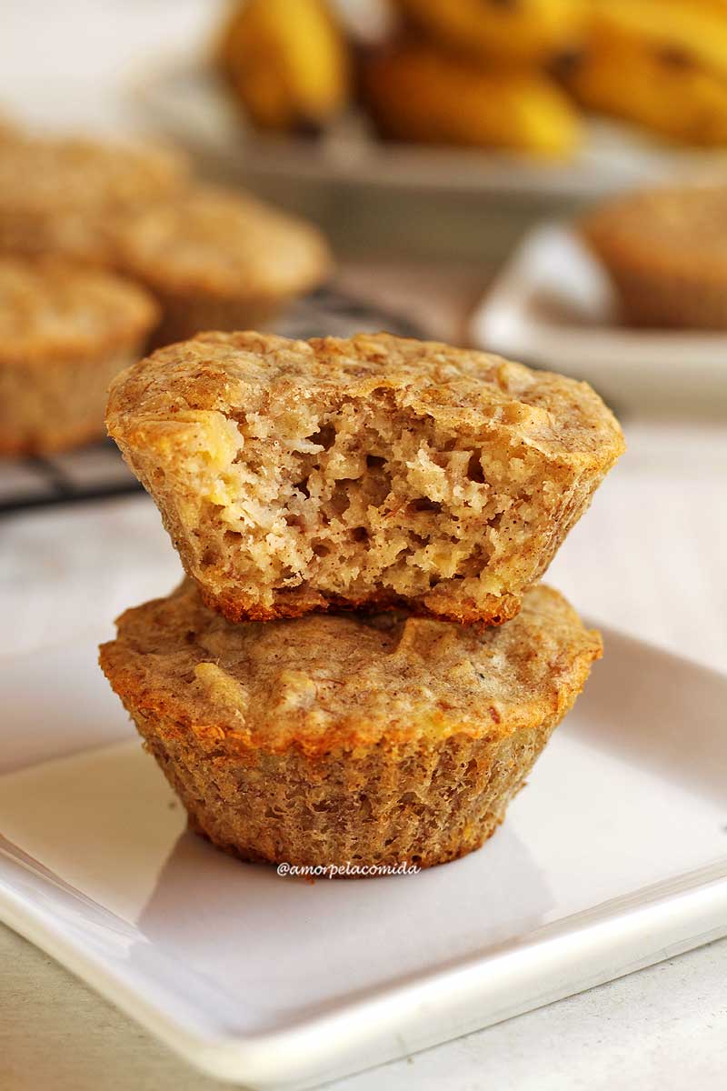 BOLO DE BANANA COM MAÇÃ E AVEIA, BOLO FIT